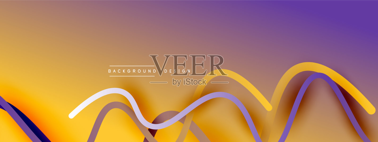 抽象梯度背景与波浪线插画图片素材