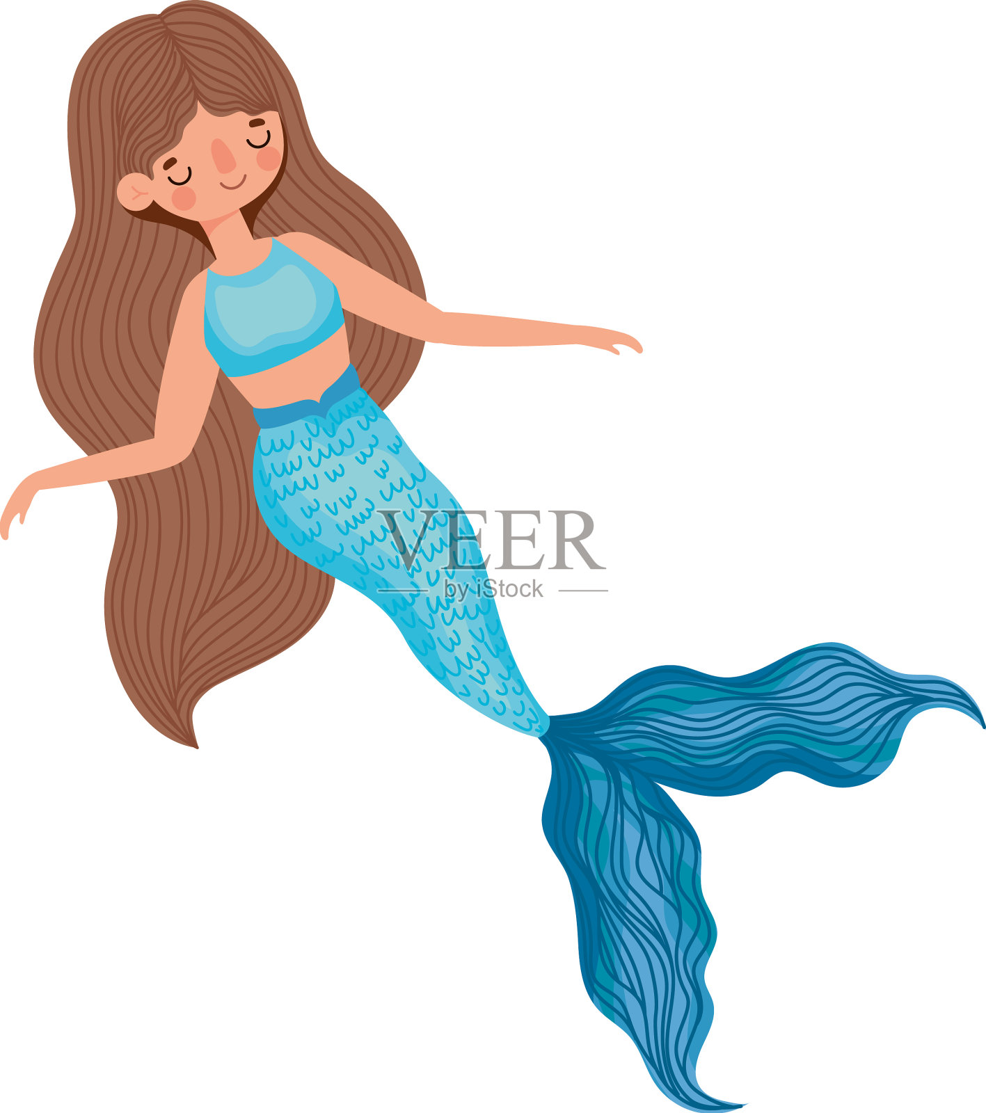 幻想美人鱼设计插画图片素材