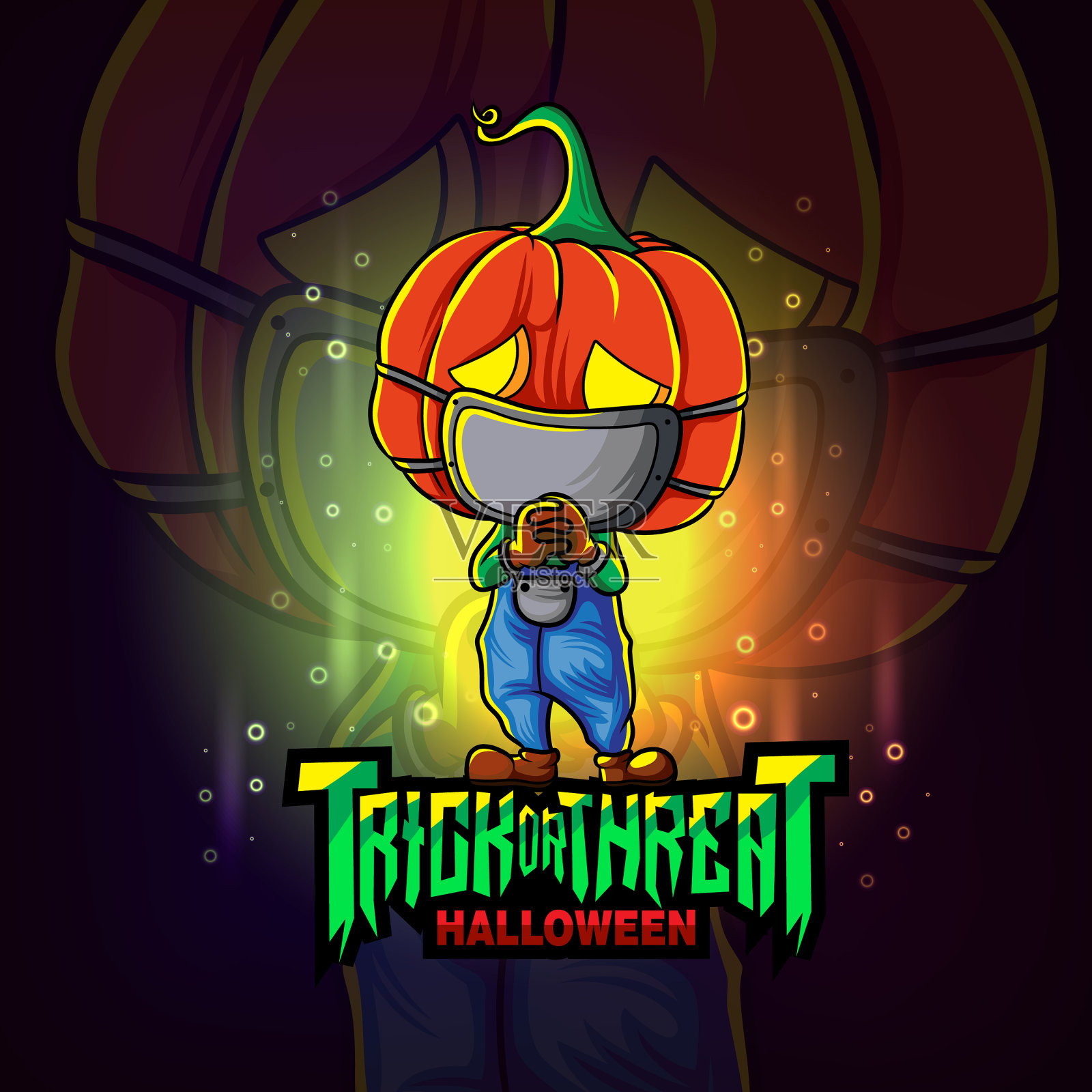 木工南瓜电竞标志设计插画图片素材