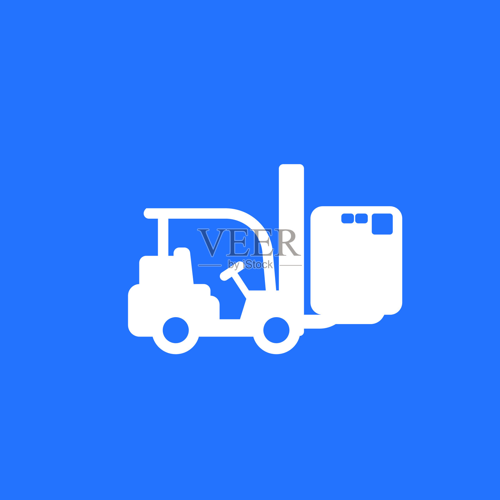 带有箱向量图标的叉车插画图片素材