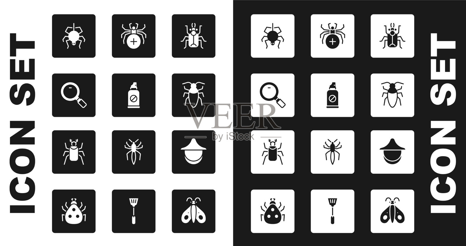设置甲虫喷雾防虫放大图标素材
