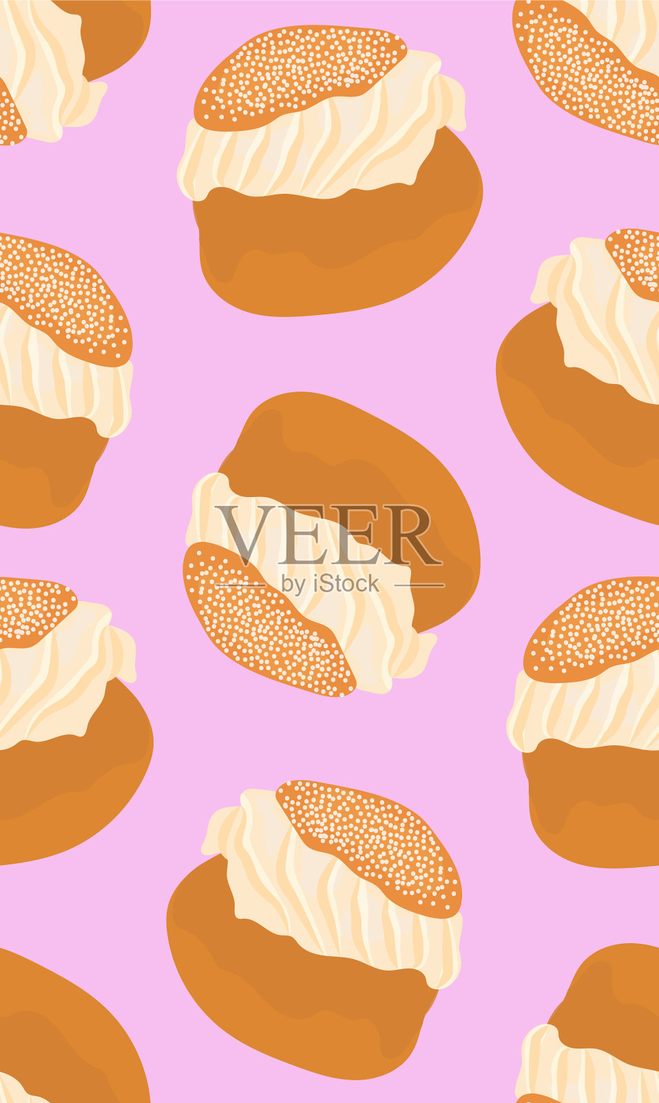 瑞典麻布对粉红色背景无缝模式插画图片素材