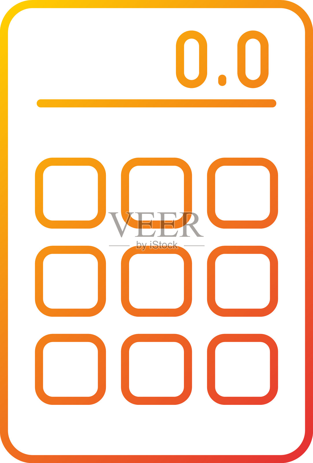 计算器渐变线性图标设计元素图片