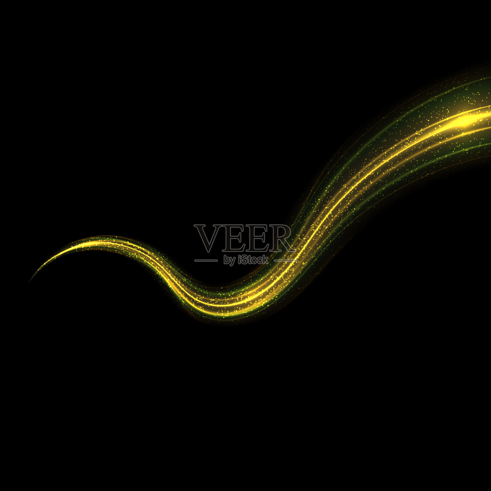 金色辉光效果的星星迸发出火花插画图片素材