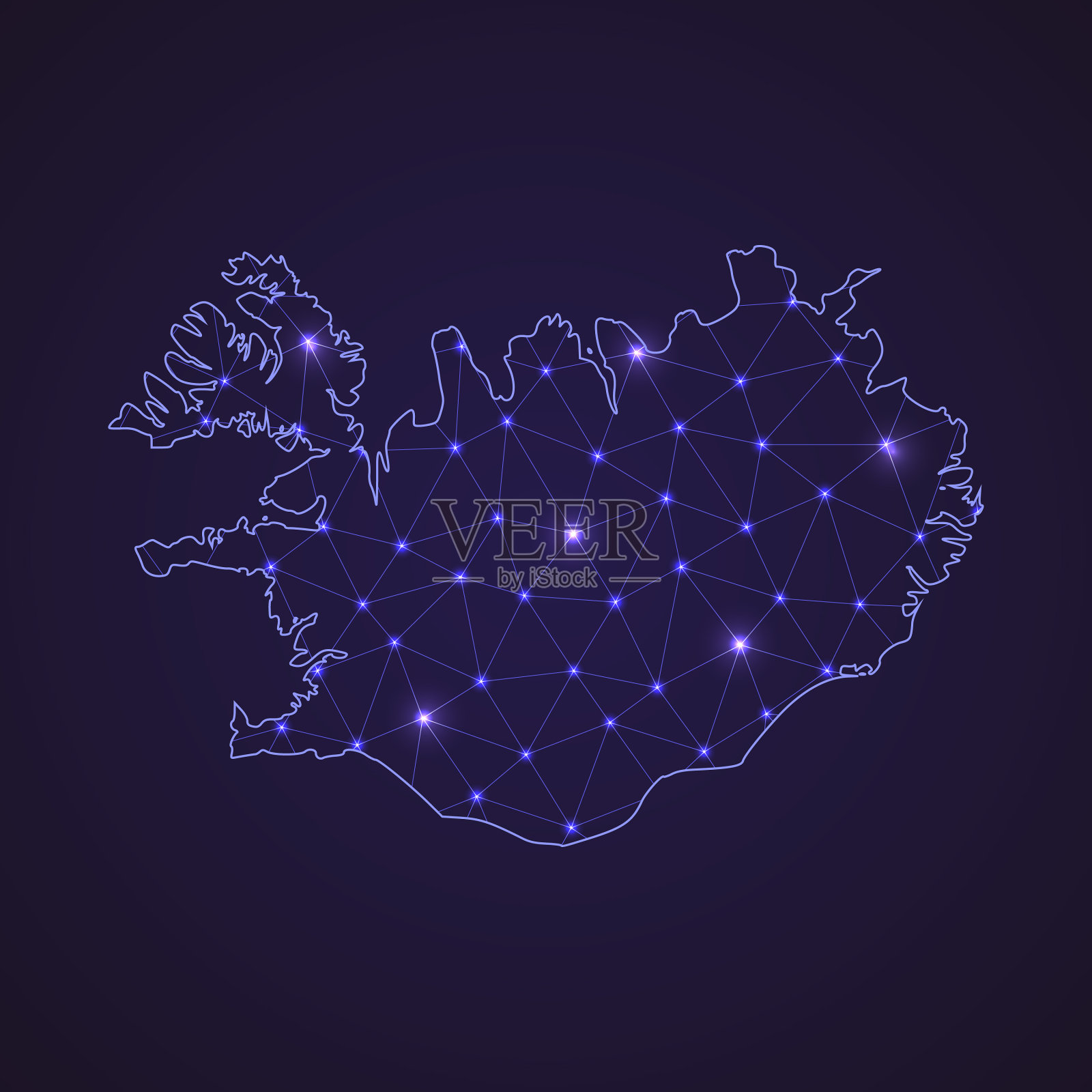 冰岛数字网络地图抽象连接插画图片素材