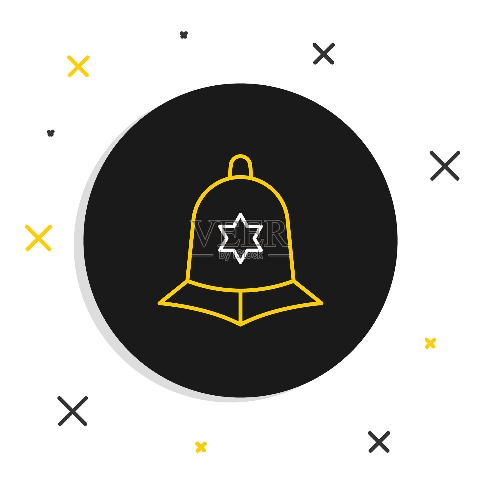 线英国警察头盔图标孤立在白色背景。色彩斑斓的轮廓的概念。向量插画图片素材