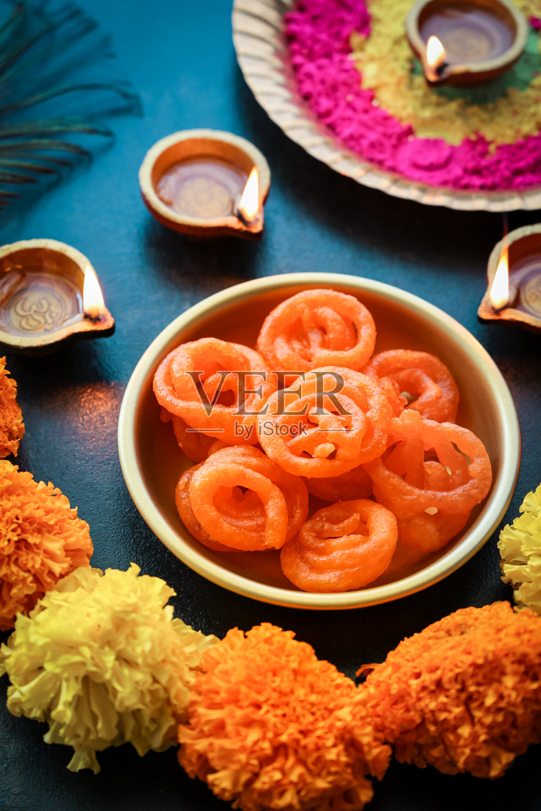 排灯节甜品jalebi Jhangiri Imarti zalabia jndian甜甜品mithai节日Dussehra Holi ganesh chaturthi Ram navami Durga pooja ashtami Navratri照片摄影图片