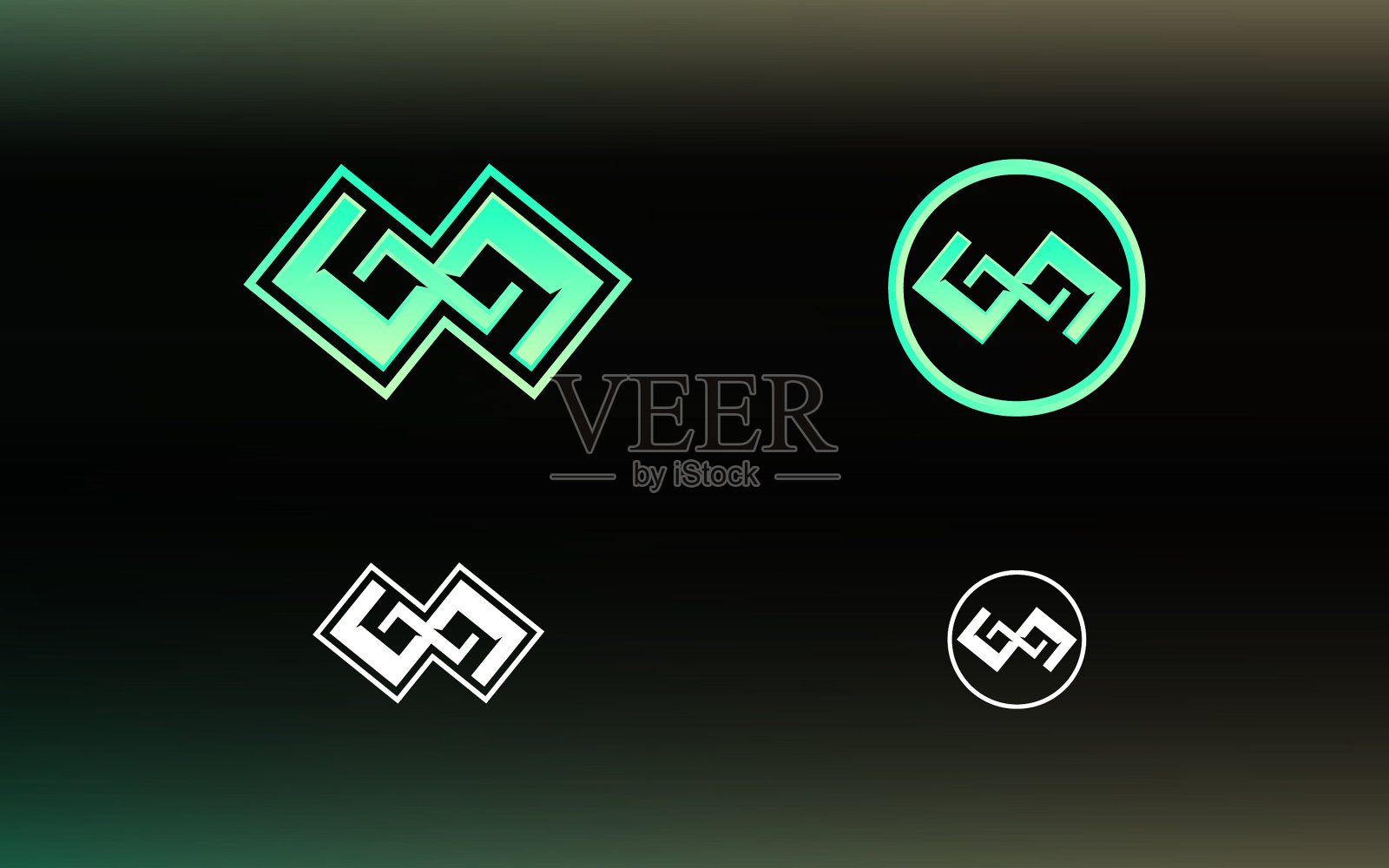 首字母gg标志用鲜艳的颜色插画图片素材