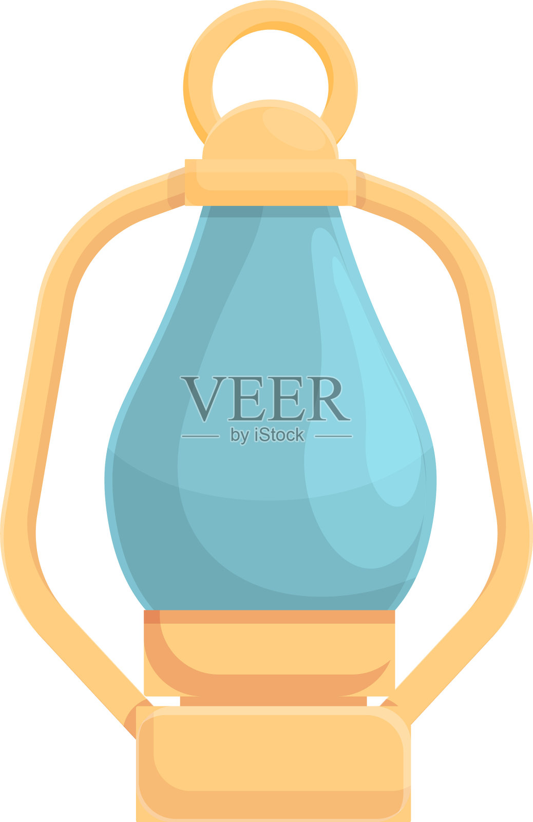 野营灯图标卡通煤油灯设计元素图片