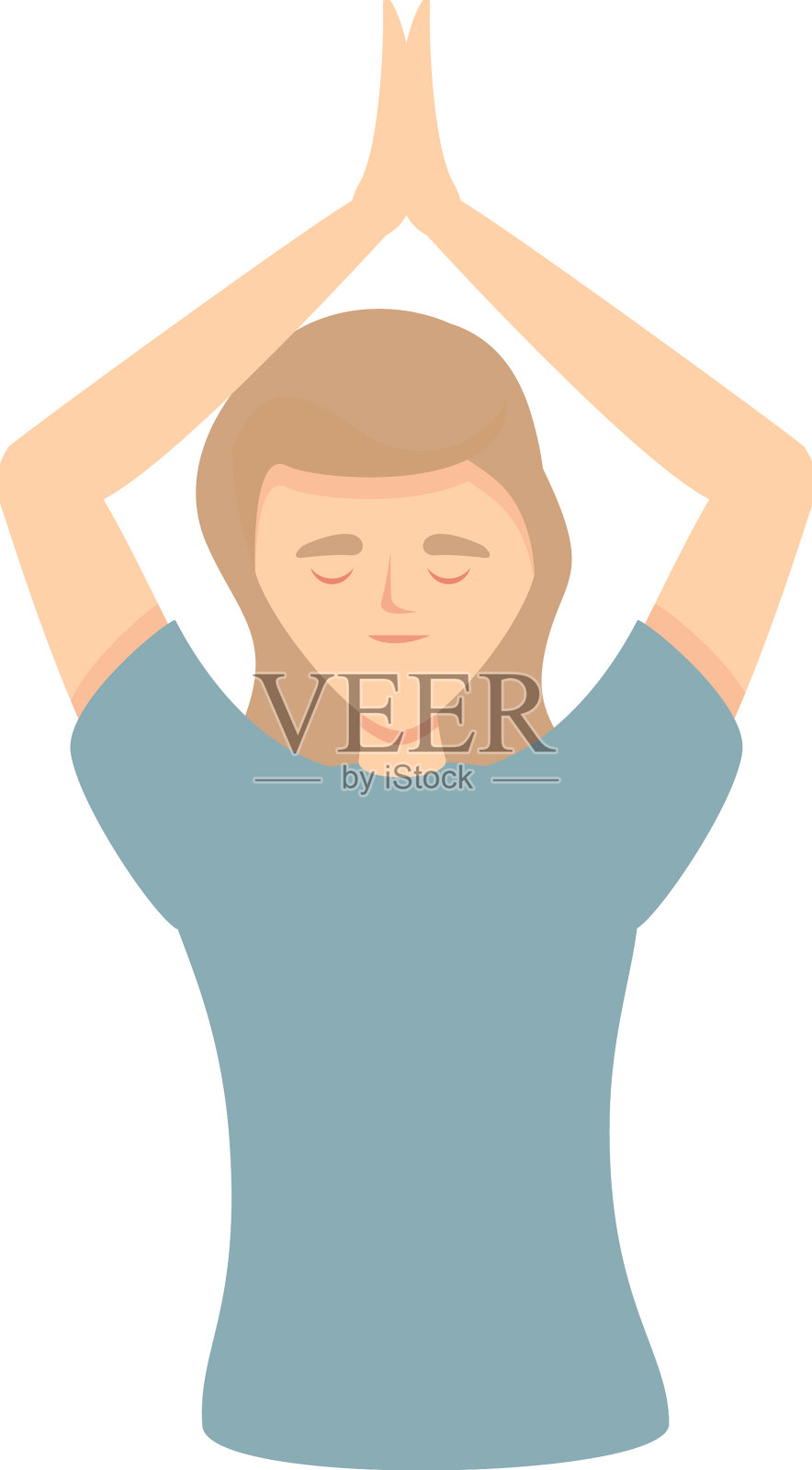 禅宗专注图标卡通工作压力设计元素图片