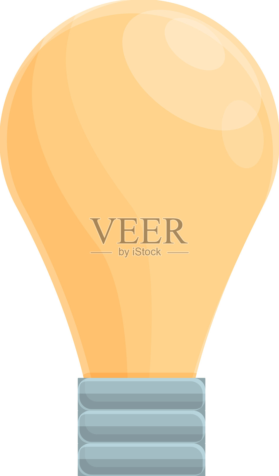 想法灯泡图标卡通工作集中设计元素图片