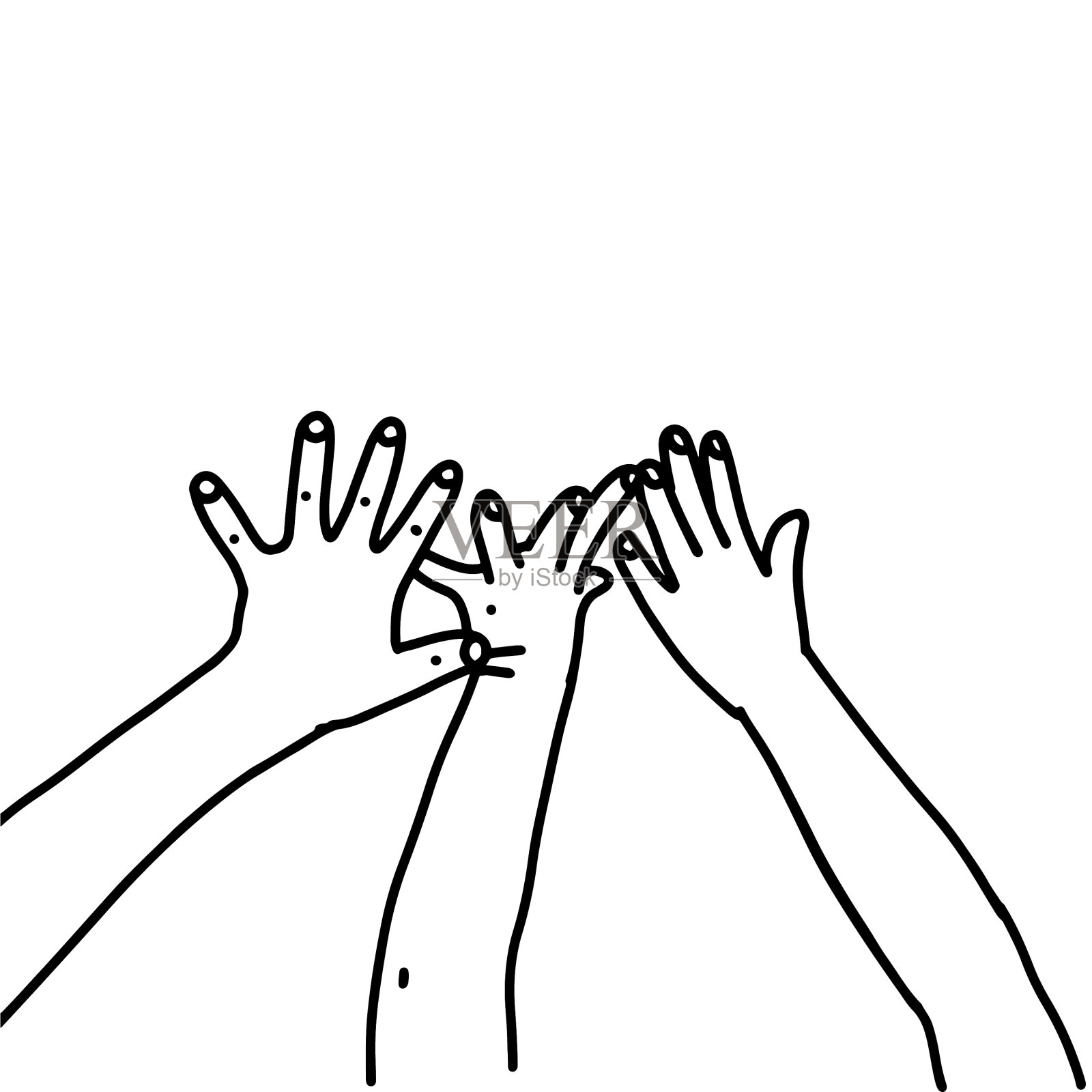 孩子气的五指手势设计元素图片