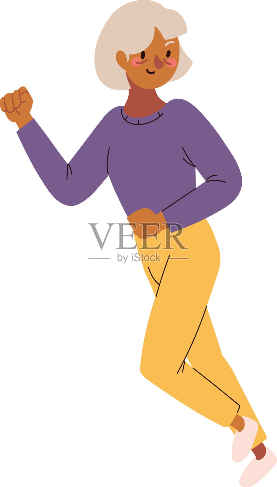 奶奶做锻炼设计元素图片