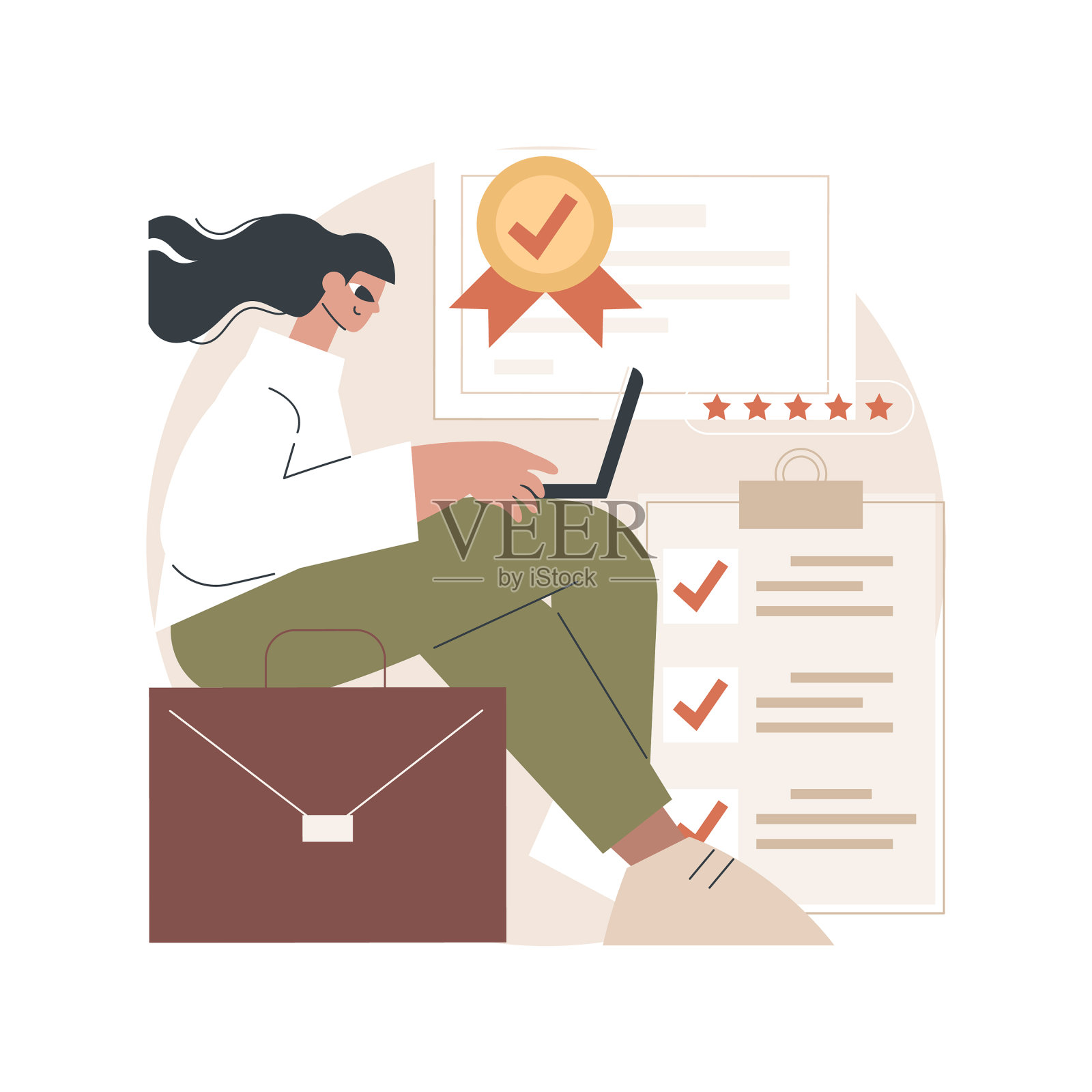 质量工作抽象概念设计元素图片