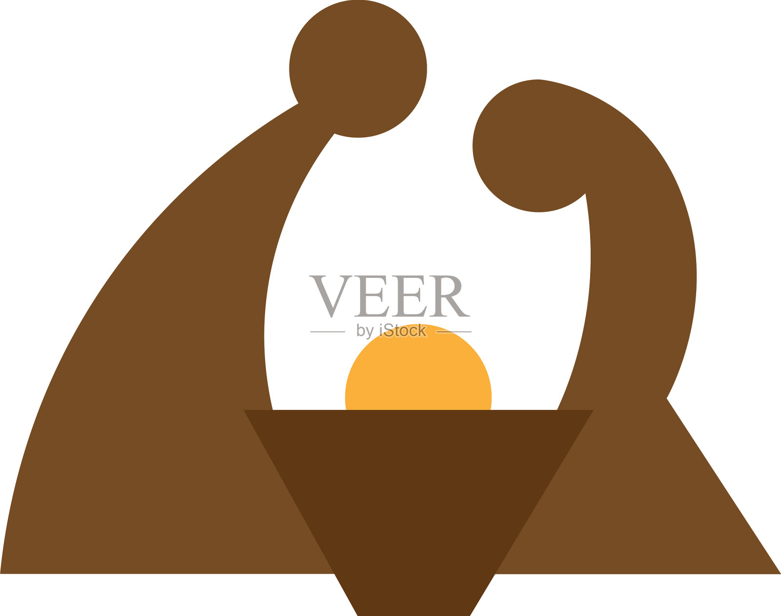 耶稣诞生的场景与神圣的家庭设计插画图片素材