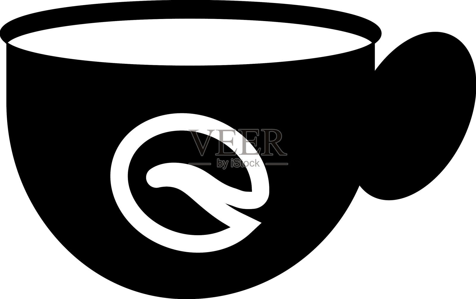 黑热咖啡杯的图标和符号插画图片素材