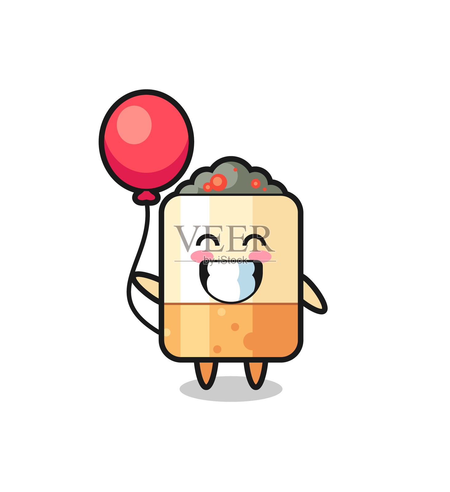 香烟吉祥物正在玩气球设计元素图片