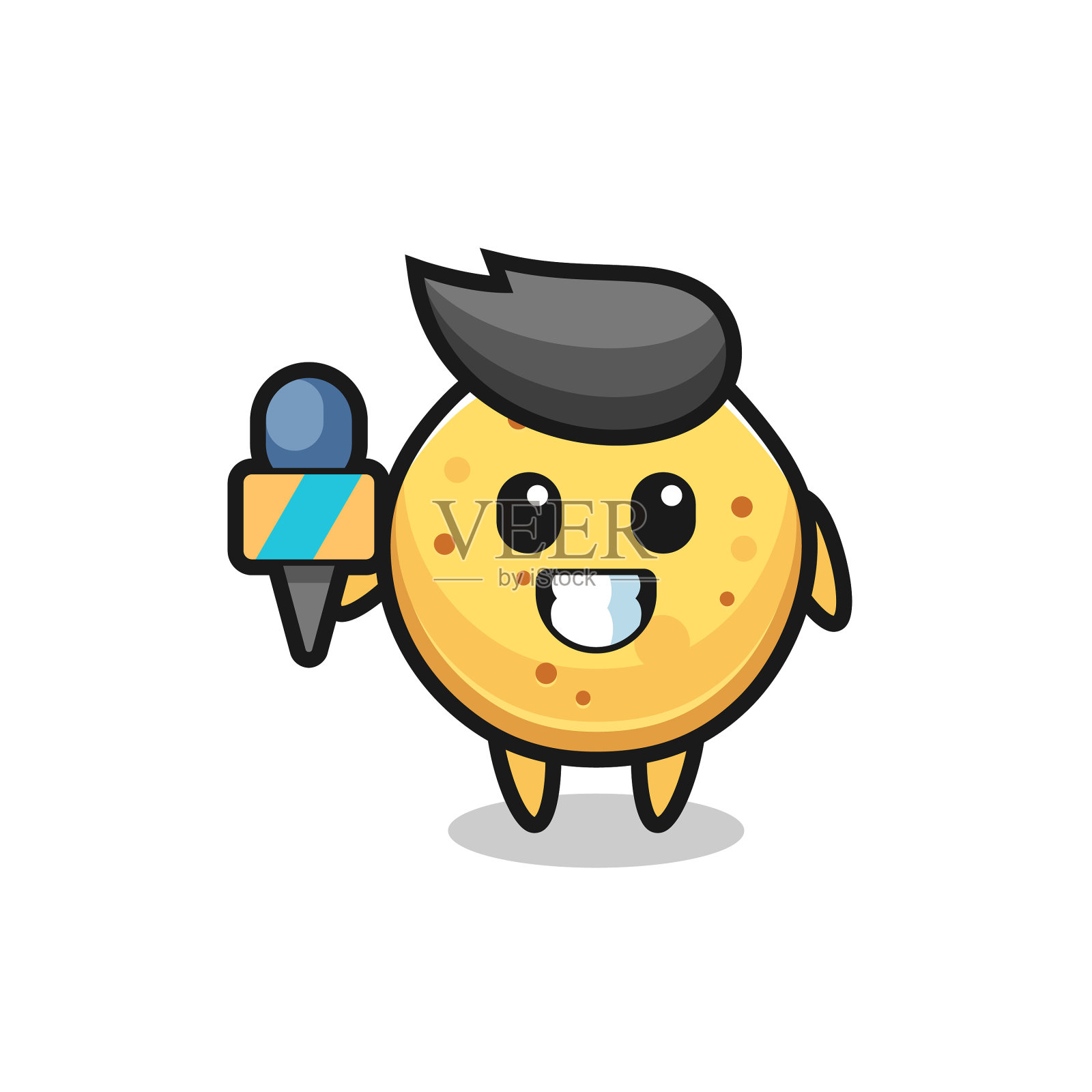 人物吉祥物薯片作为新闻记者设计元素图片