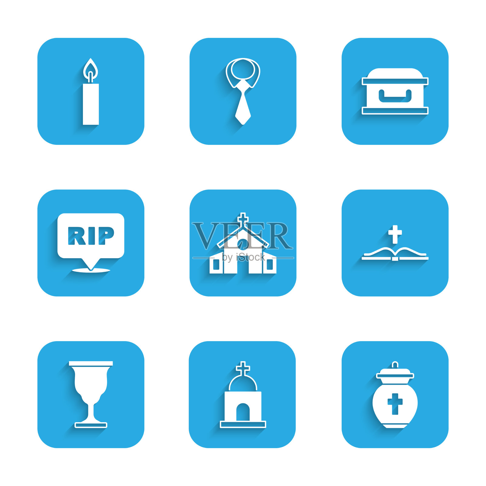 设置教堂建筑旧地下室葬礼瓮神圣图标素材