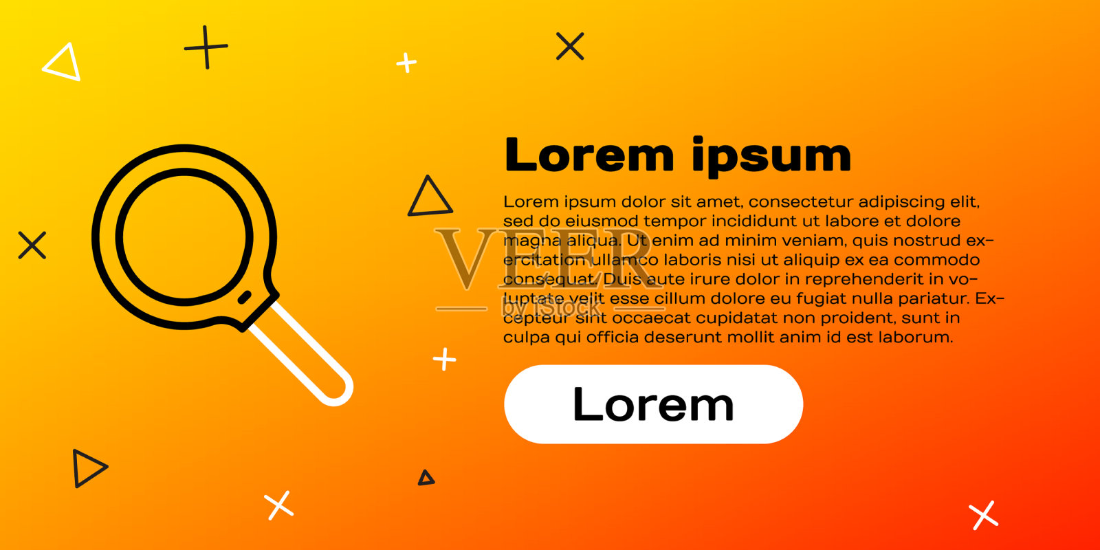 线放大镜图标隔离在黄色上插画图片素材