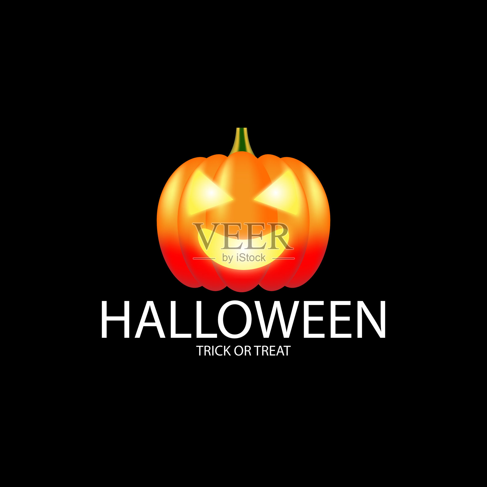 万圣节的“不给糖就捣蛋”设计用南瓜插画图片素材