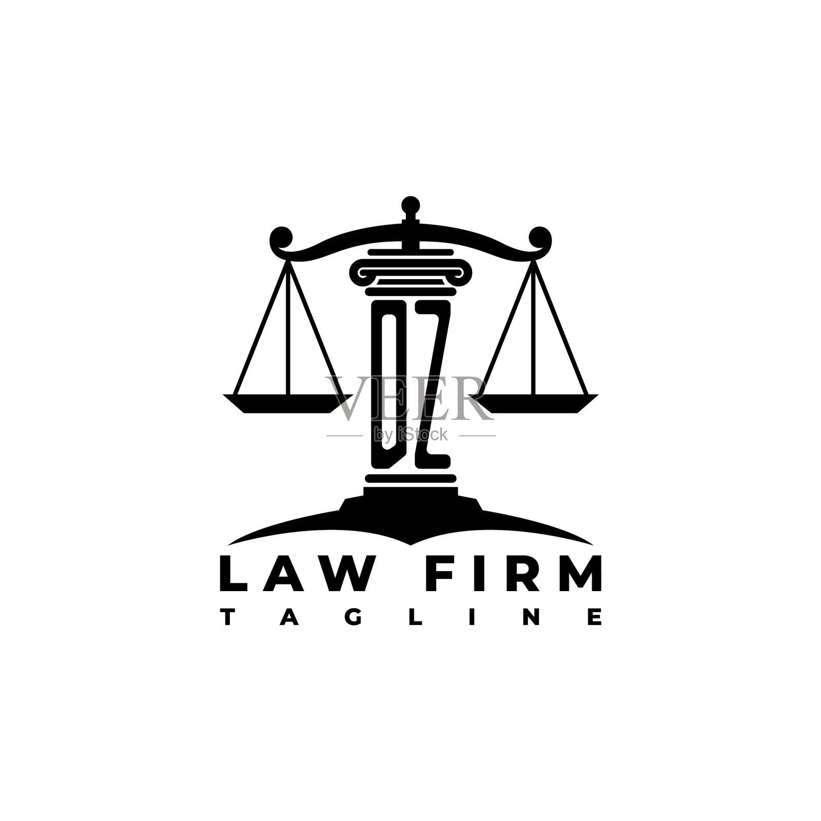 Dz字母组合柱形风格插画图片素材