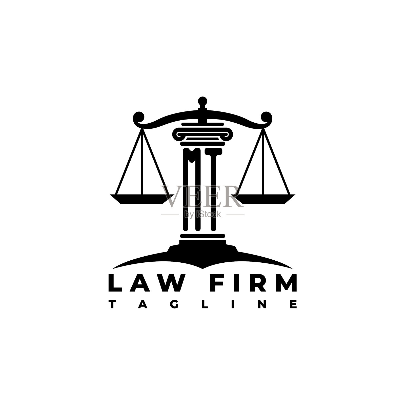 山字柱形风格插画图片素材