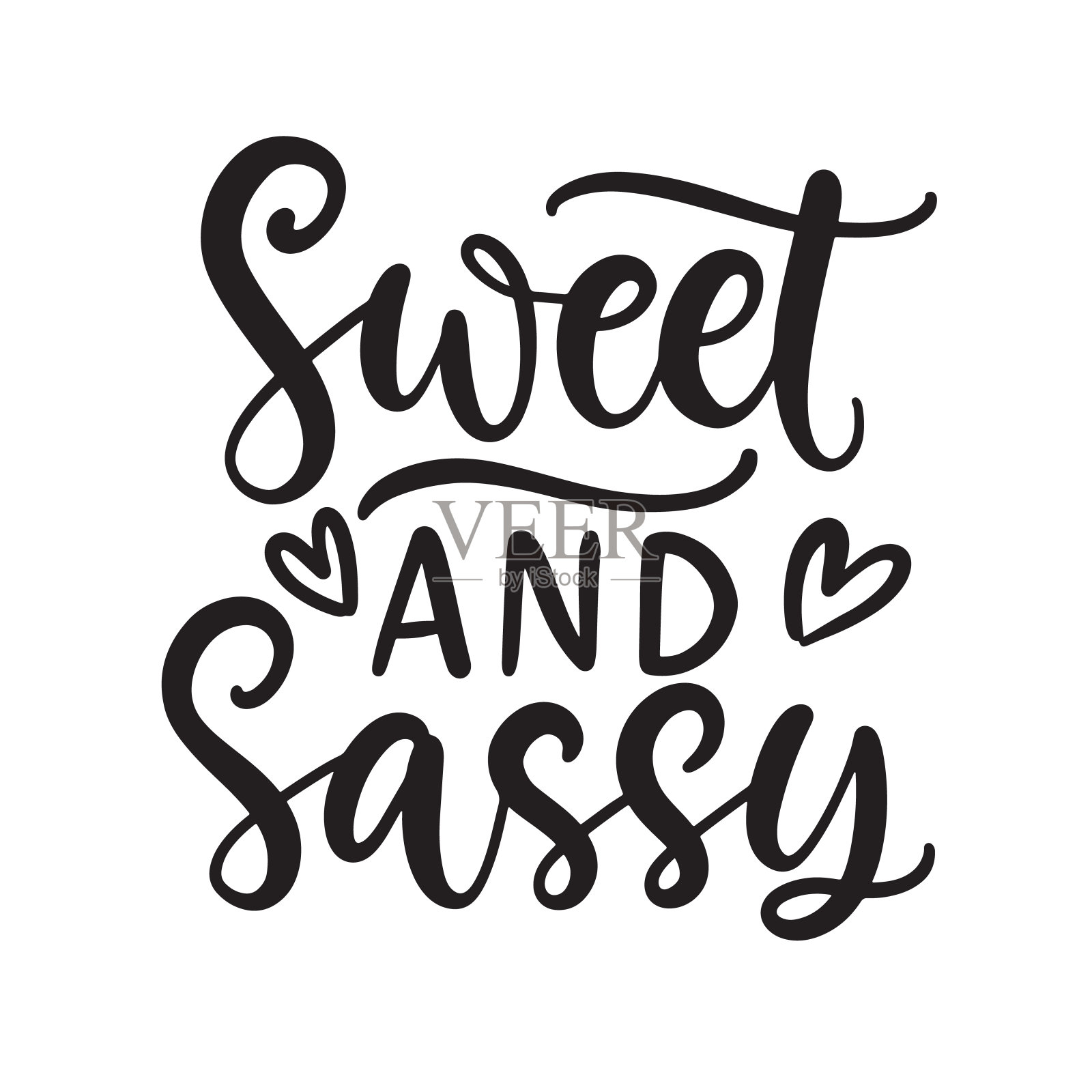 甜蜜和时髦的手写字体插画图片素材