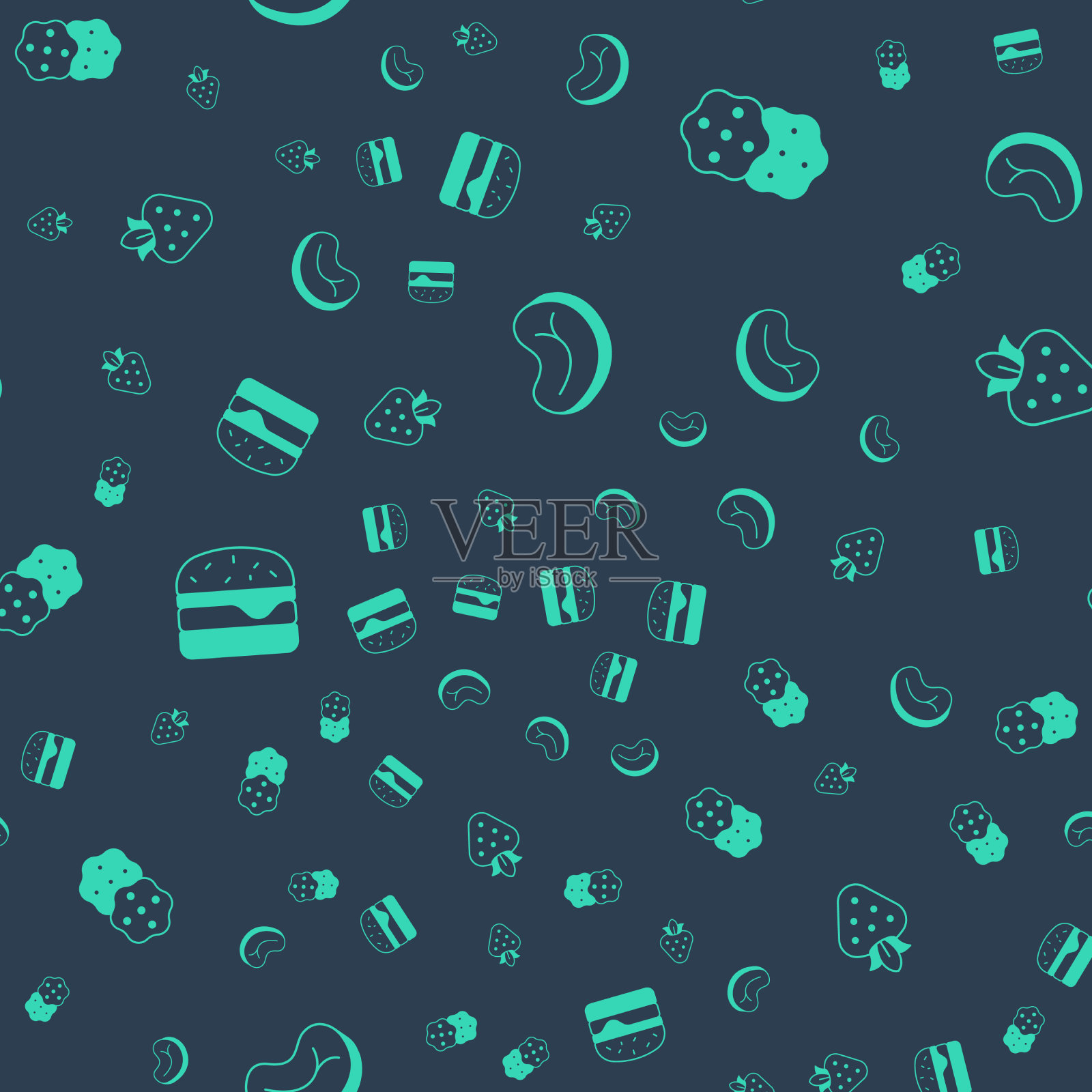 牛排，肉，饼干，饼干，汉堡和图标素材