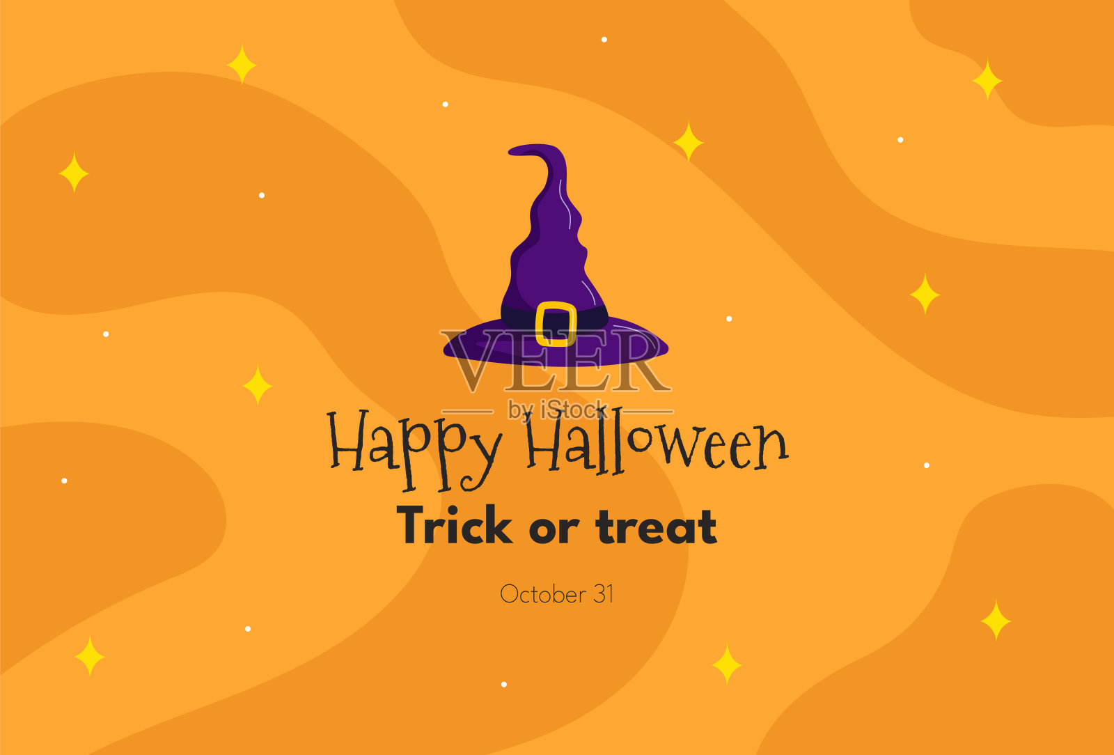 万圣节背景与女巫帽插画图片素材