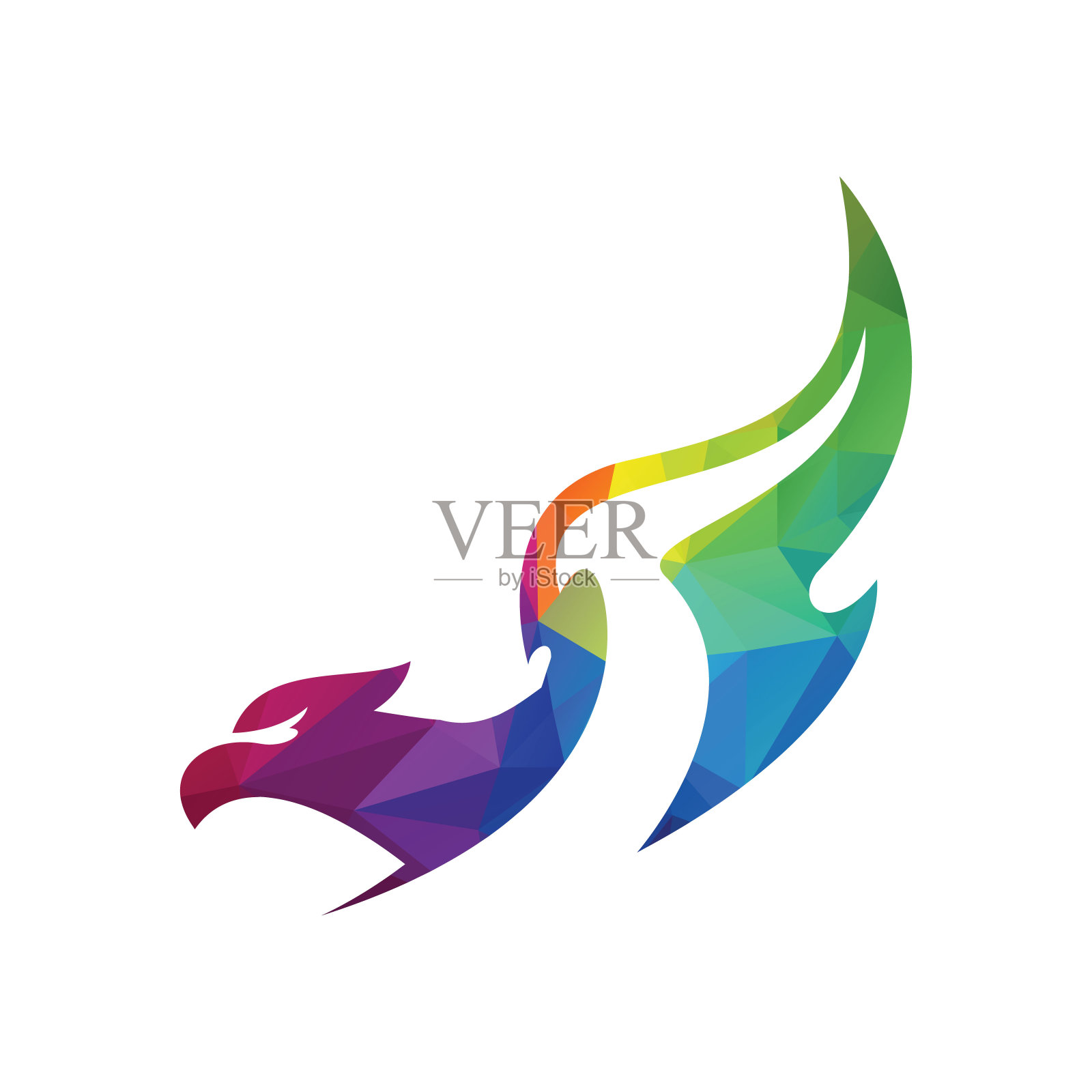 鹰鸟标志抽象设计。飞翔翱翔的猎鹰标志概念图标。插画图片素材