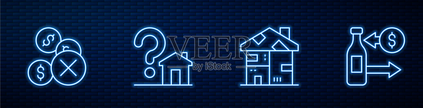 设线无家可归的纸板房子没有钱的房子插画图片素材