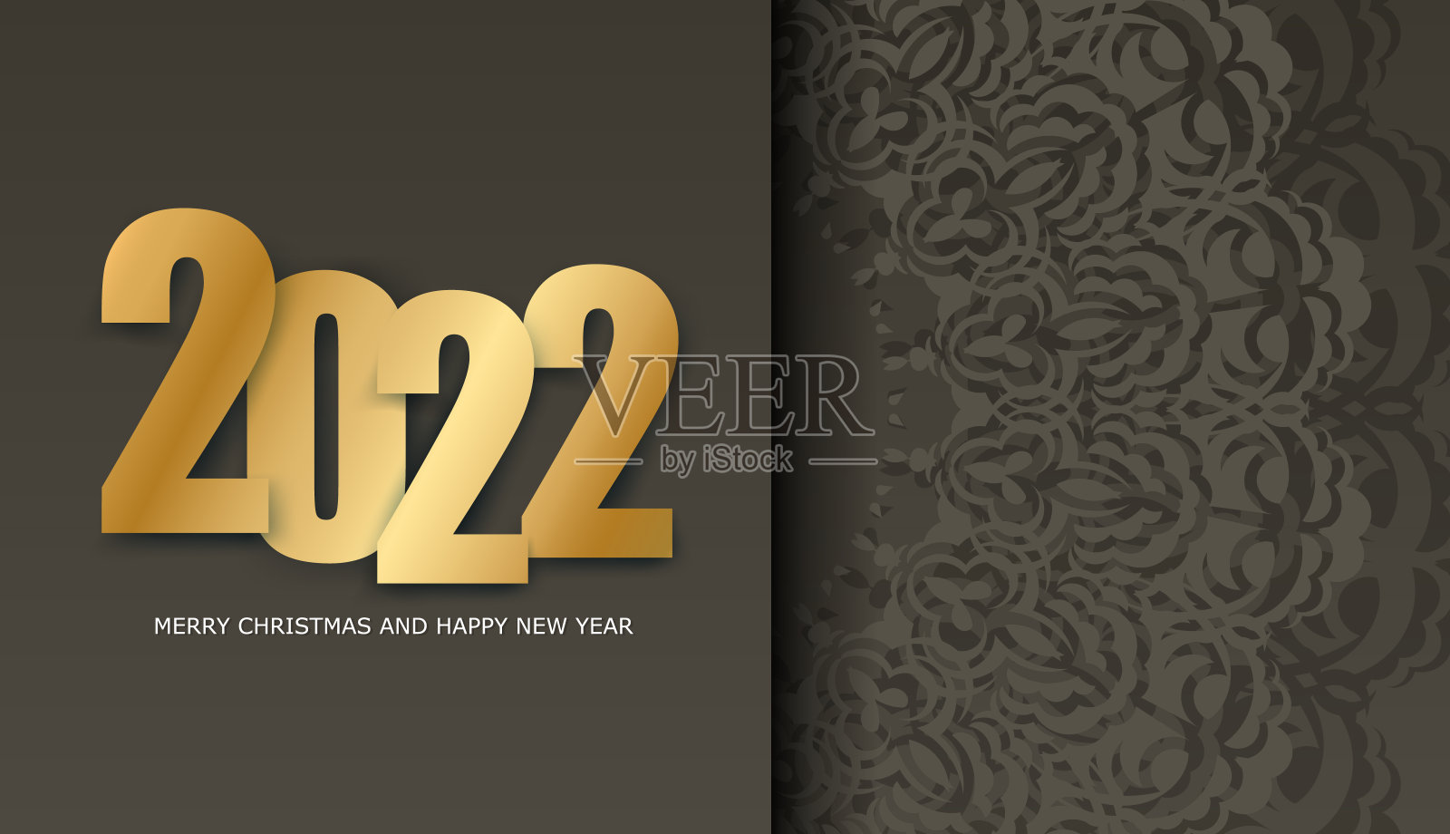 宣传册模板2022年快乐的棕色与冬季光图案插画图片素材