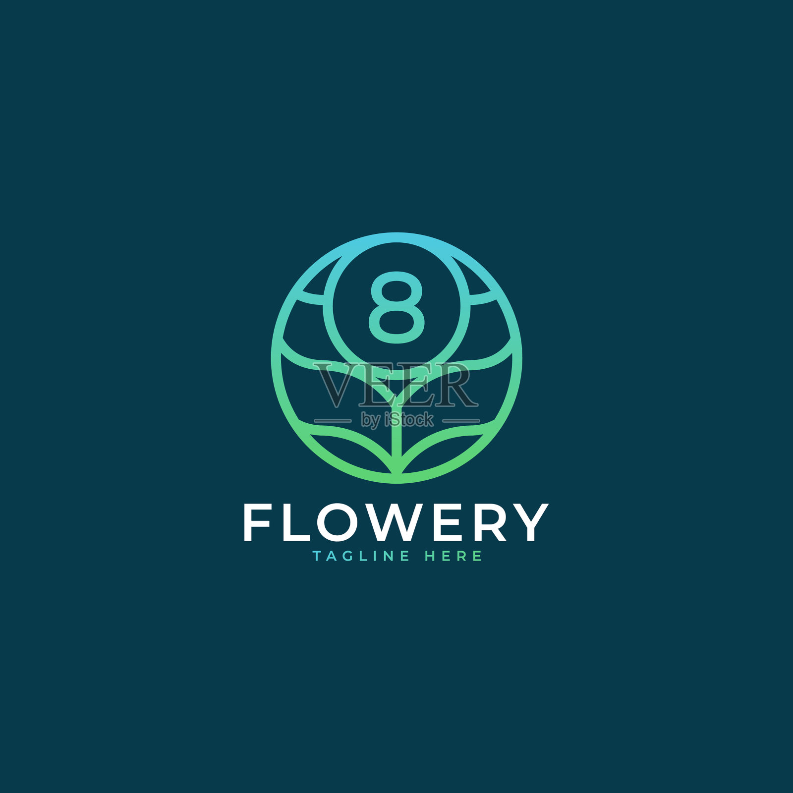 花号8标志设计模板元素eps10插画图片素材