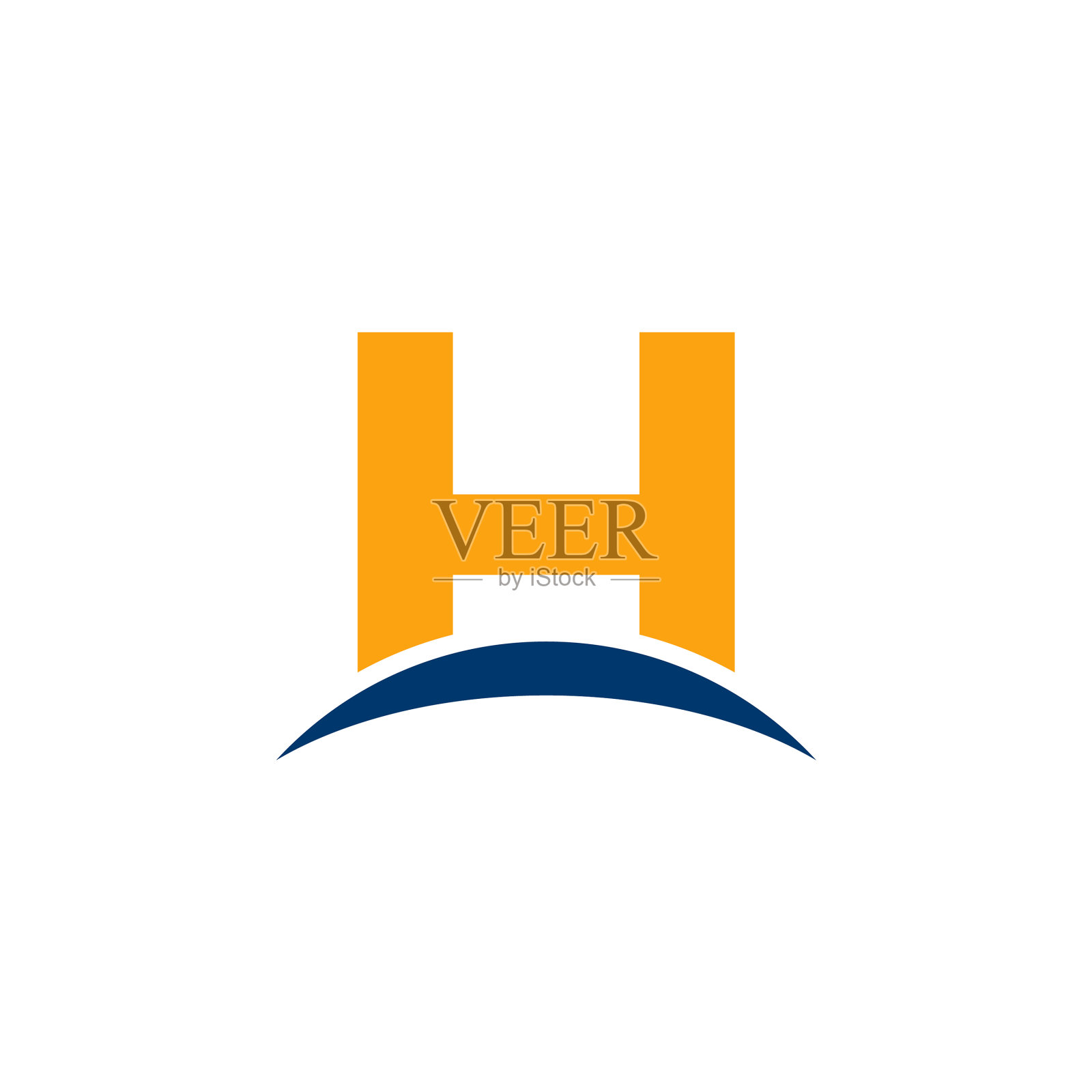 首字母h的地平线标志设计模板设计元素图片