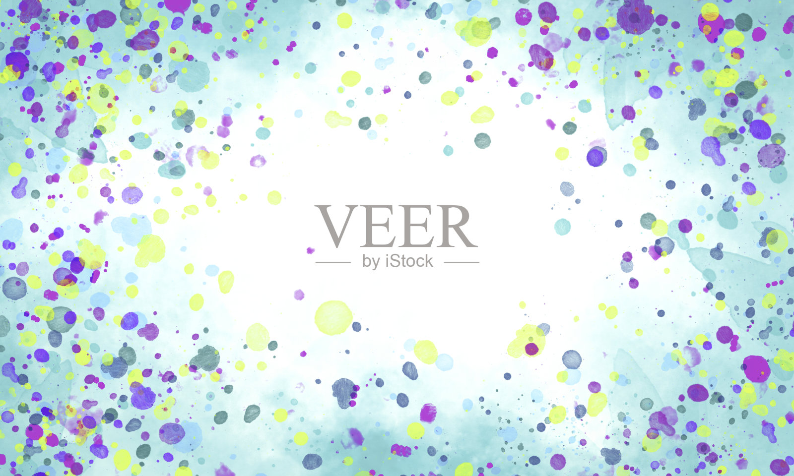 框架边界与飞溅和五彩纸屑插画图片素材