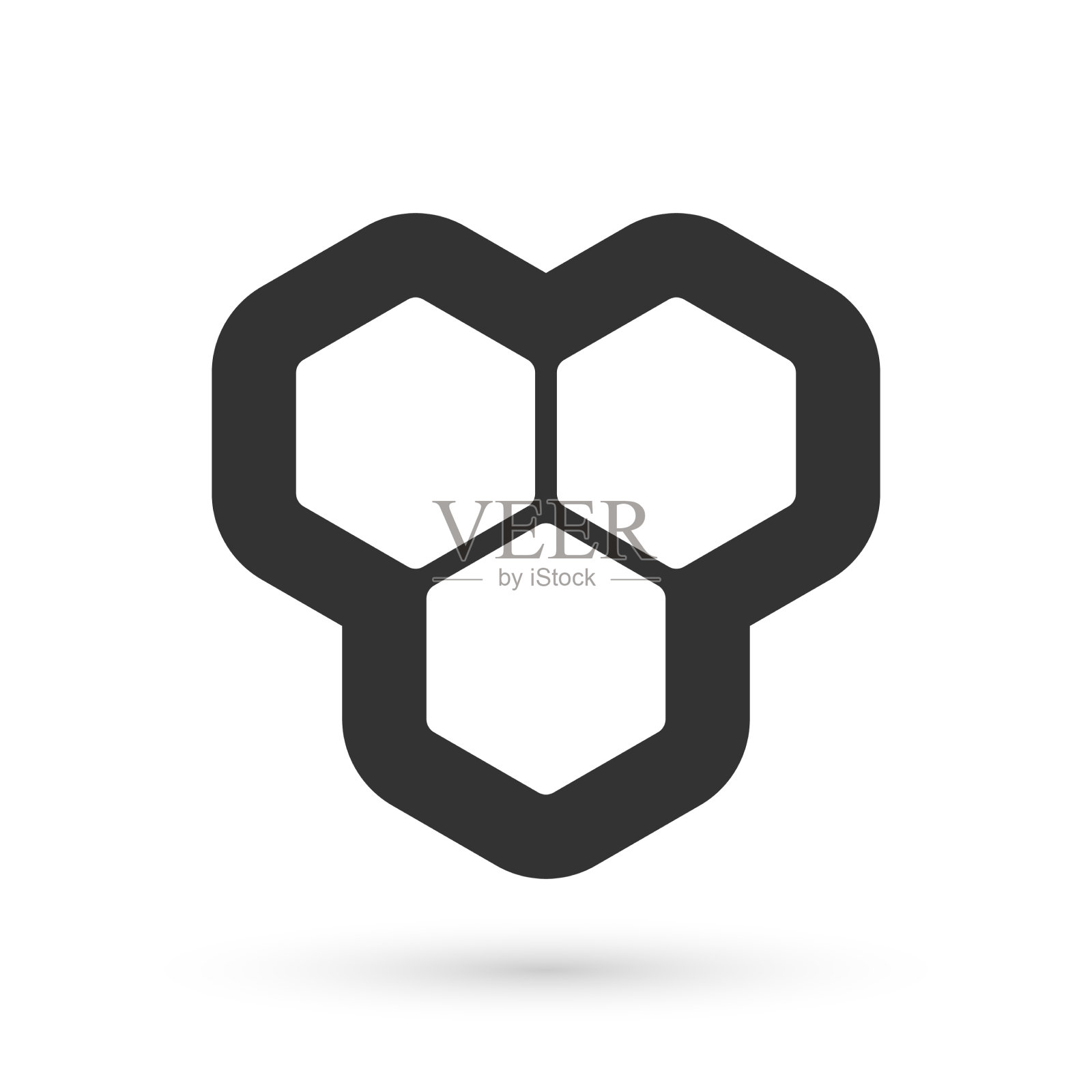 灰色蜂巢图标孤立在白色背景图标素材