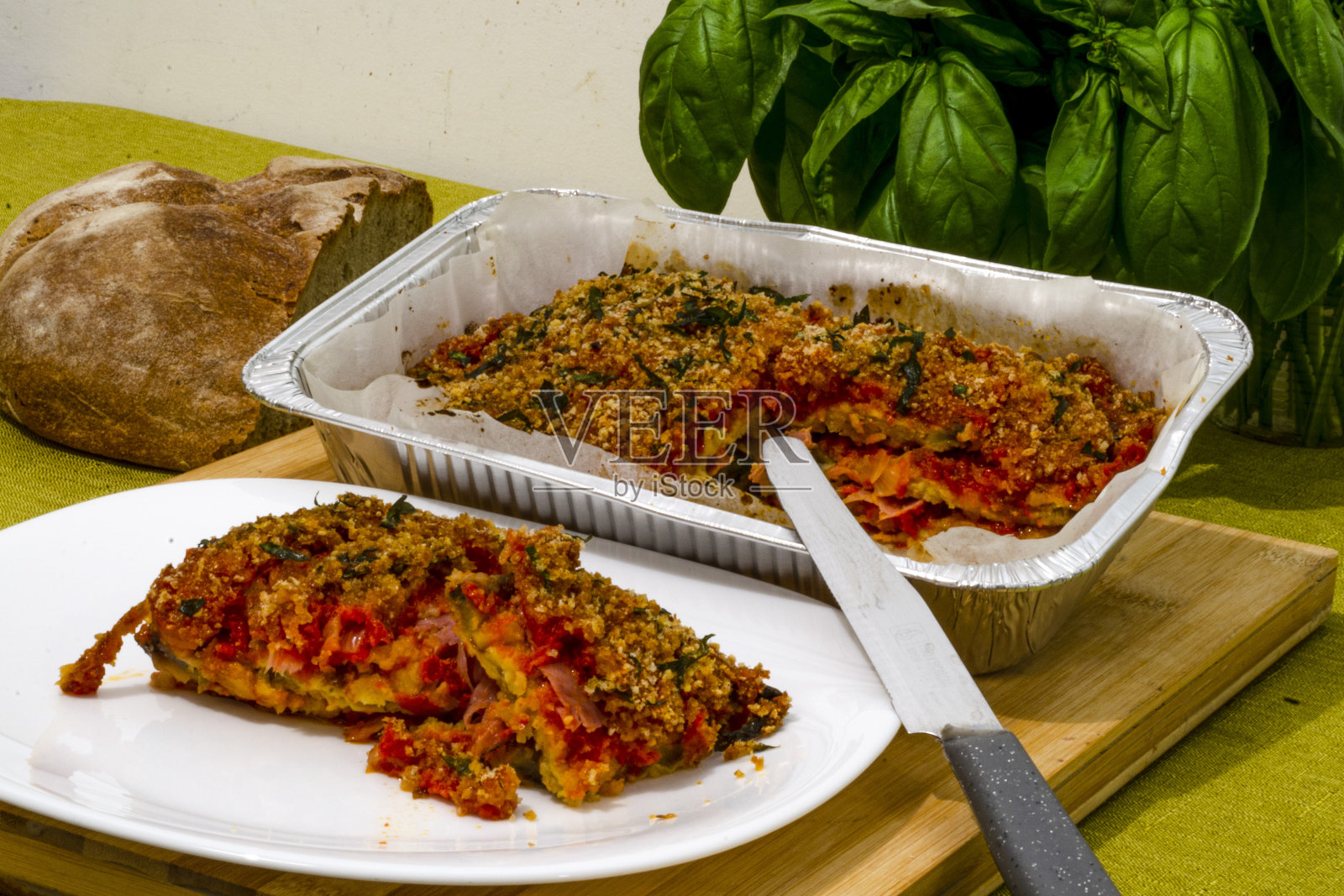 Parmigiana和茄子照片摄影图片