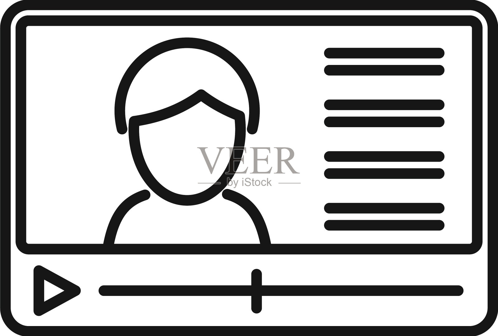 视频流图标轮廓在线直播设计元素图片