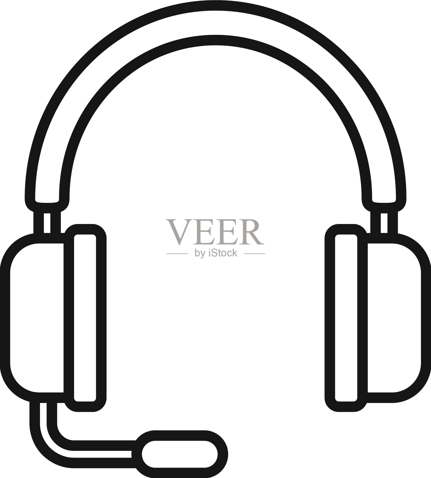 电话耳机图标轮廓客户设计元素图片