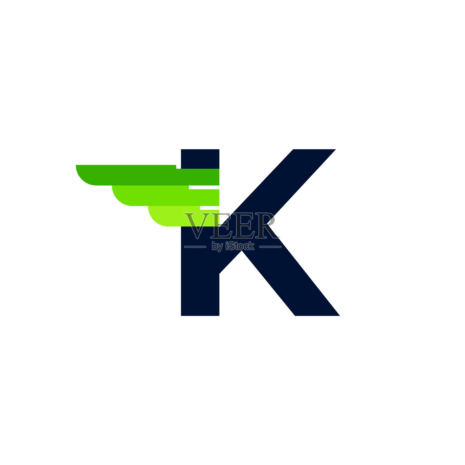 摘要首字母k wing和条形字母组合设计元素图片