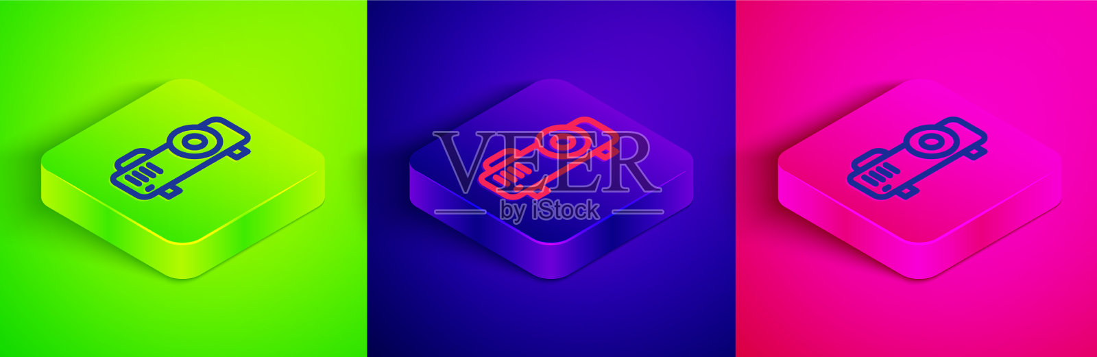 等距线表示电影胶片介质插画图片素材