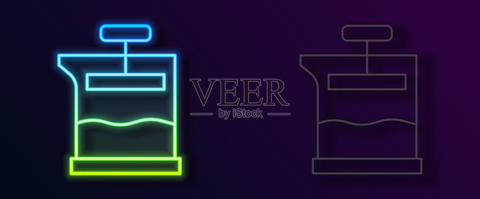 发光的霓虹灯线法按图标孤立上图标素材