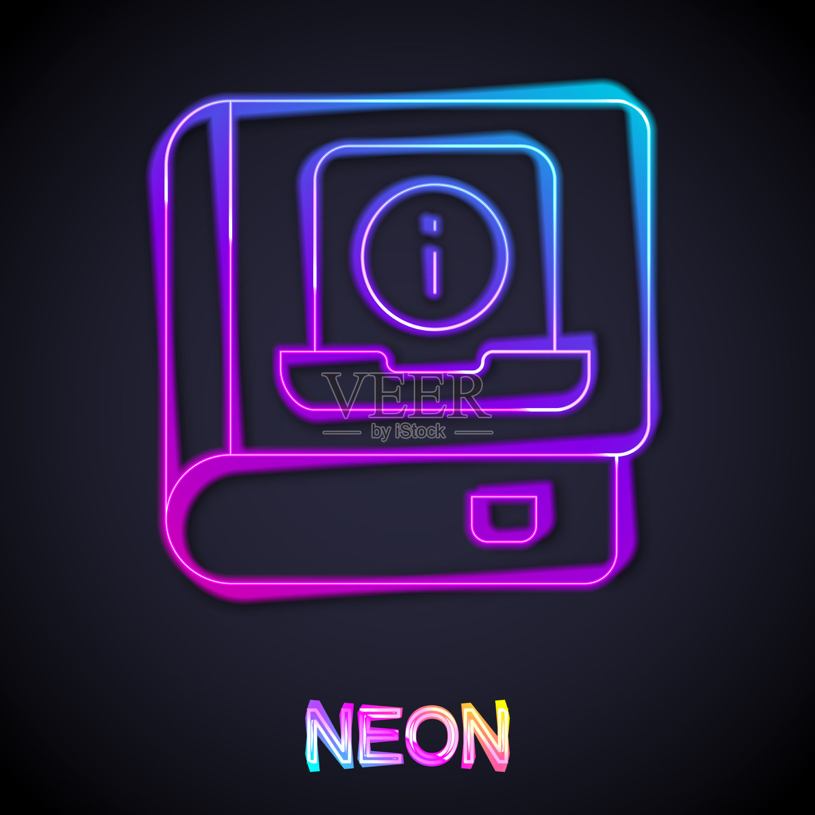 发光的霓虹灯线用户手册图标隔离插画图片素材