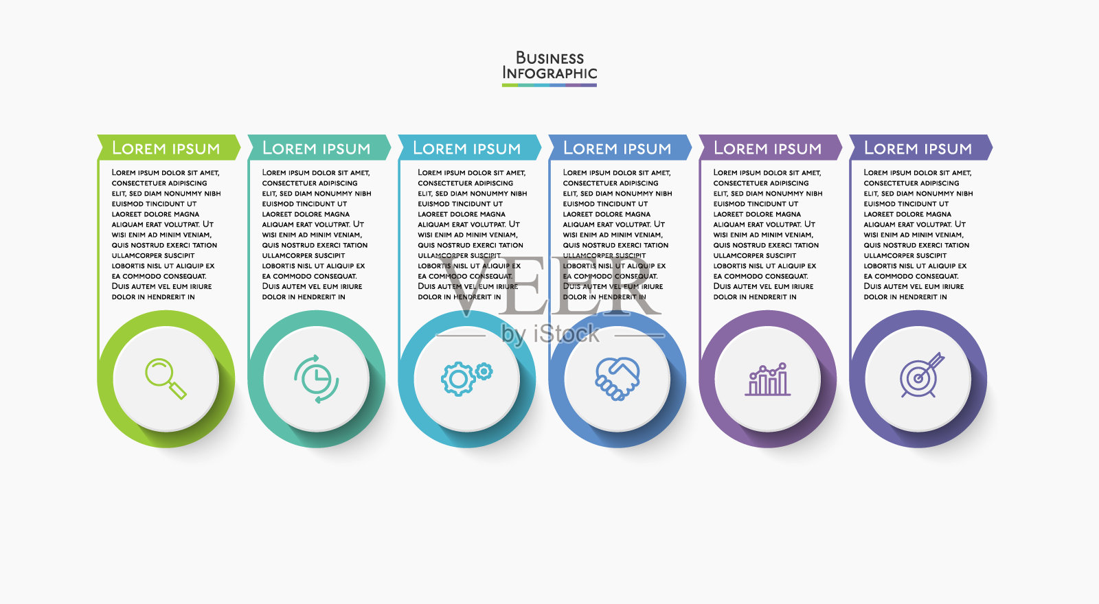 业务数据可视化。为抽象背景模板设计的时间轴信息图表图标插画图片素材