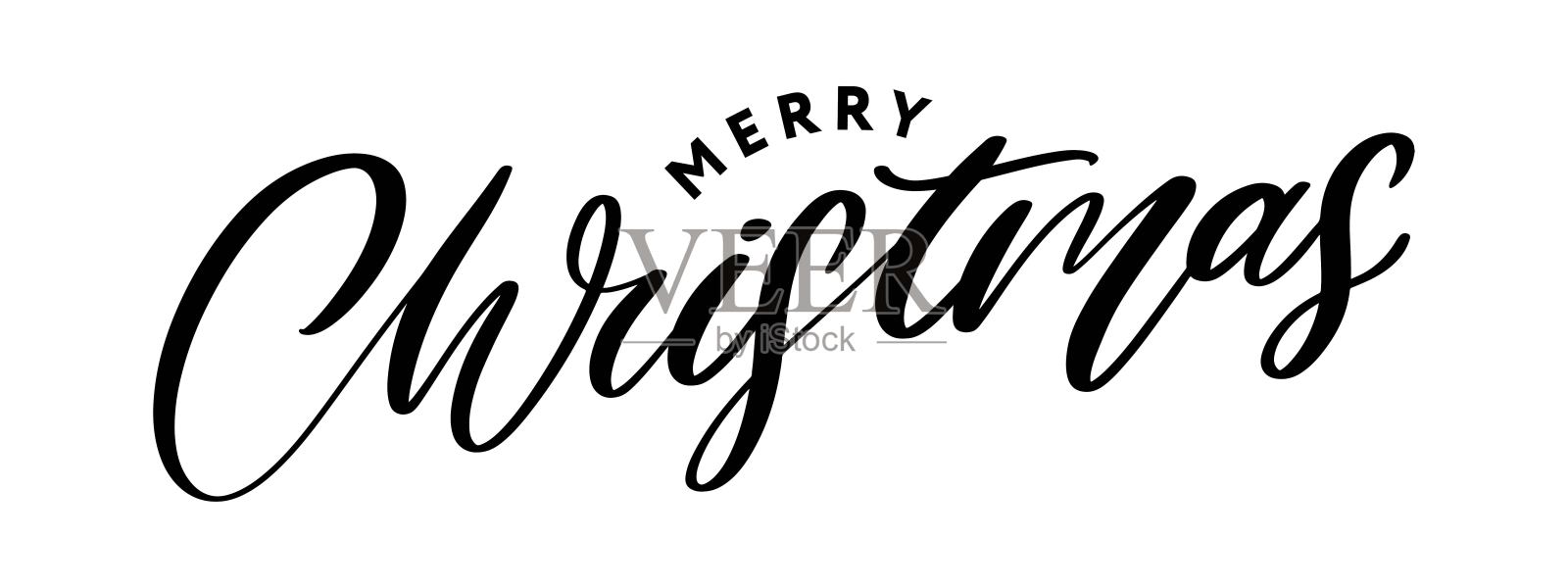 横幅快乐圣诞节假期新年信字体矢量插图插画图片素材