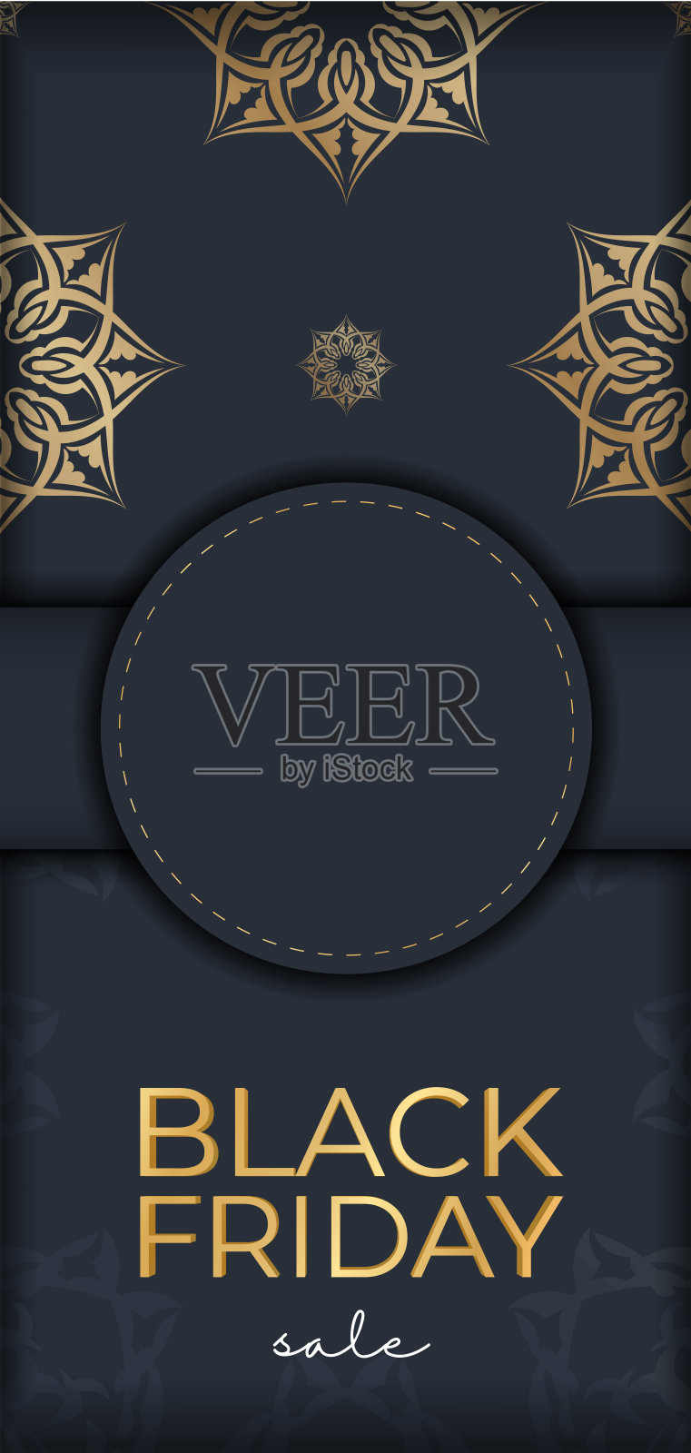 庆祝广告黑色星期五销售深蓝色几何金色装饰插画图片素材