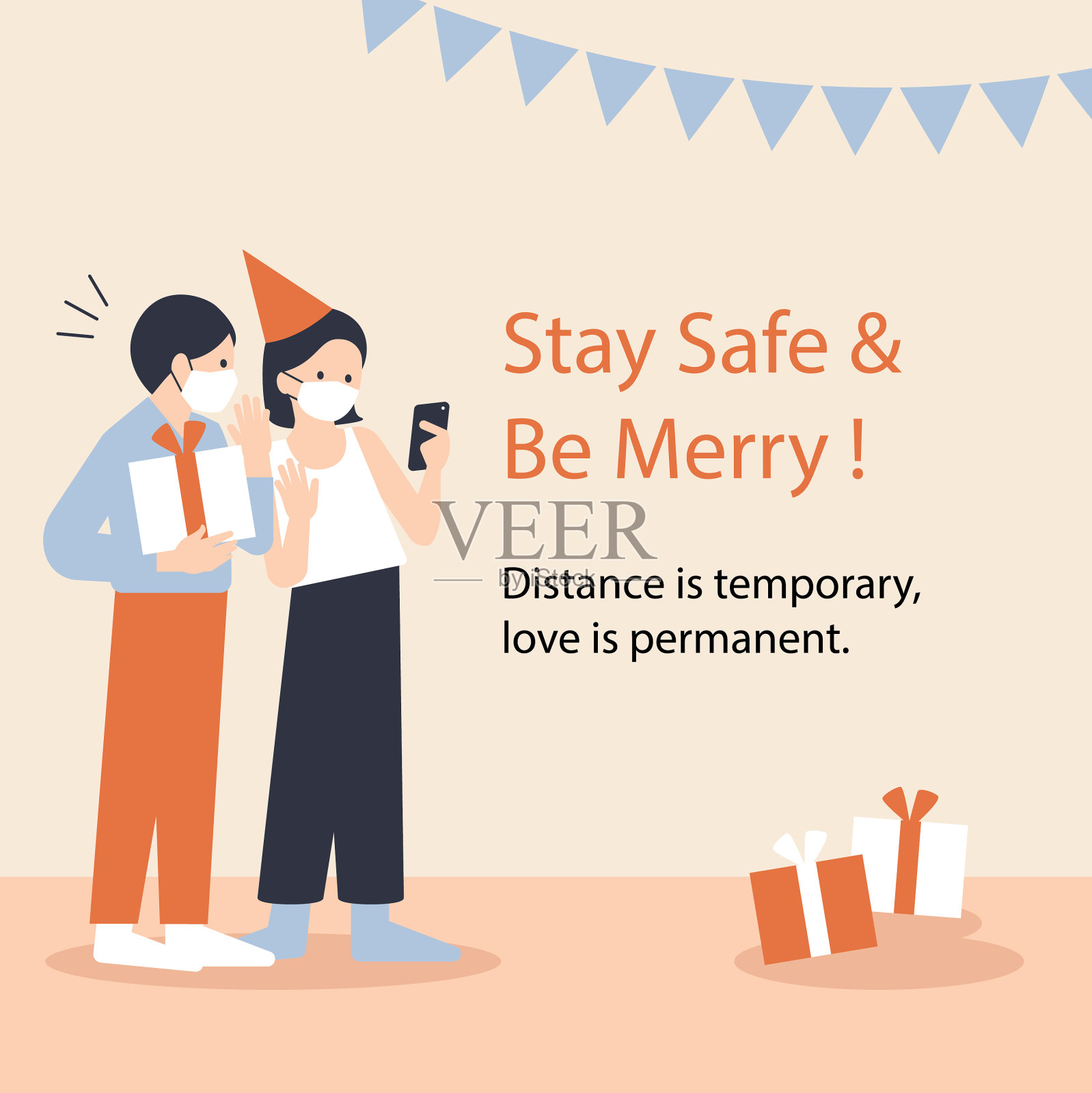 快乐的朋友插画图片素材