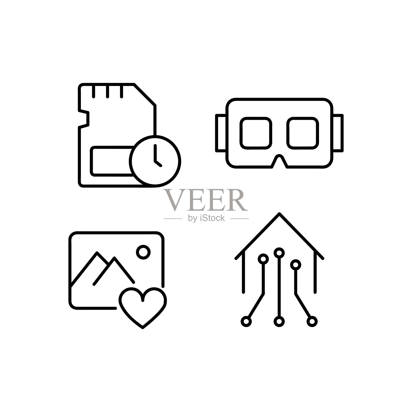 集电子线路图标设计收藏图标素材