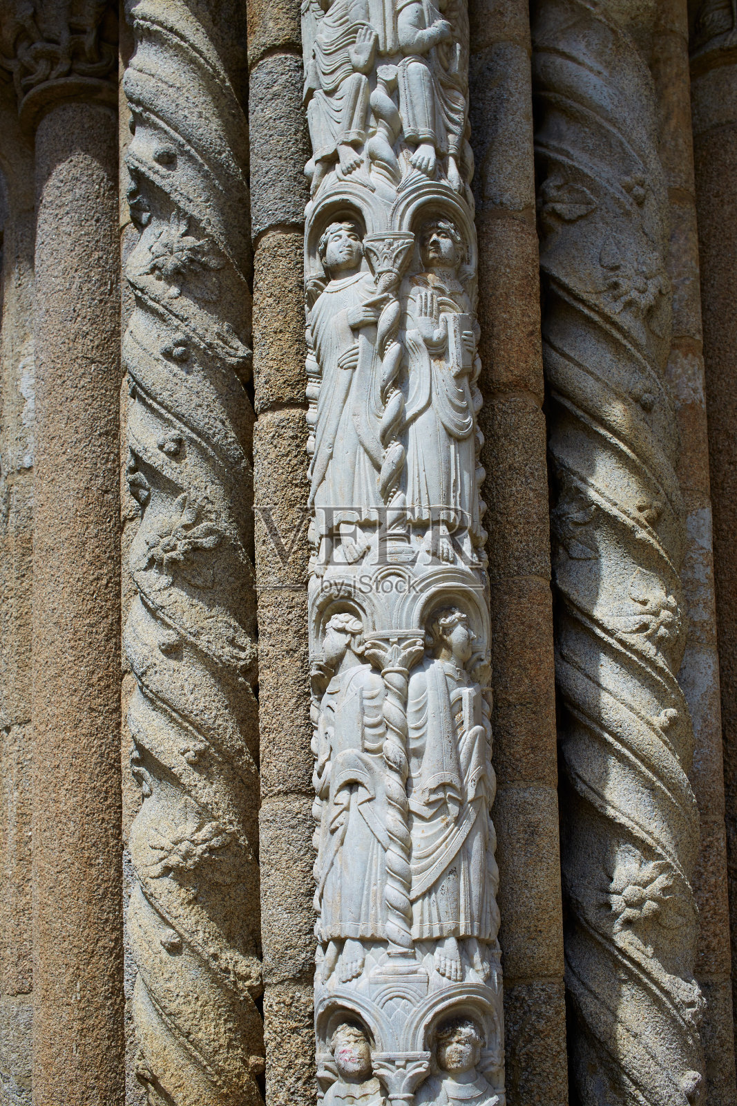 圣詹姆斯之路的圣地亚哥德孔波斯特拉尽头。卡米诺圣地亚哥照片摄影图片